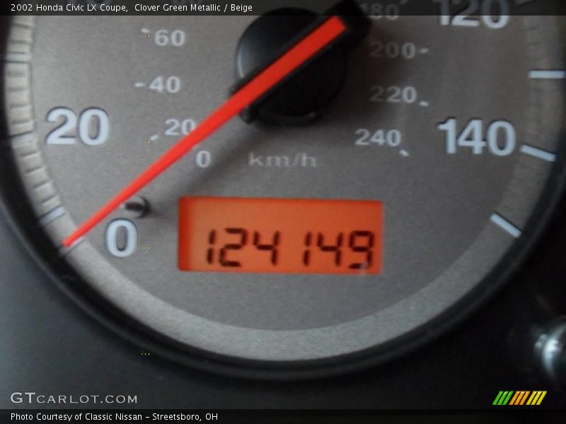 Clover Green Metallic / Beige 2002 Honda Civic LX Coupe