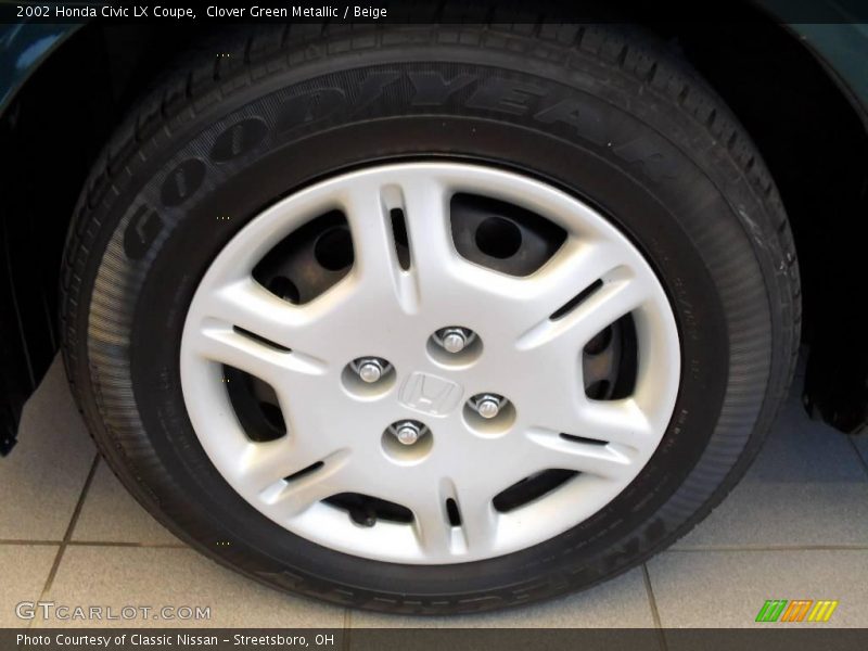 Clover Green Metallic / Beige 2002 Honda Civic LX Coupe