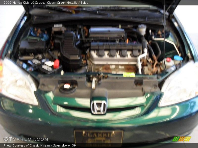 Clover Green Metallic / Beige 2002 Honda Civic LX Coupe