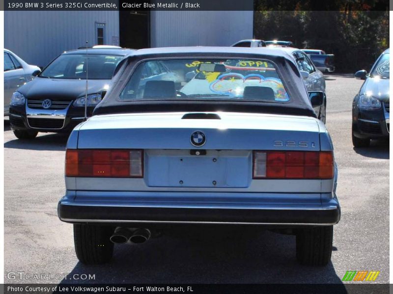 Glacier Blue Metallic / Black 1990 BMW 3 Series 325Ci Convertible