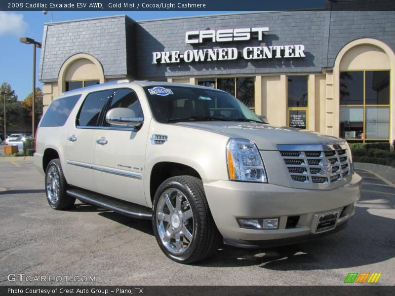 Gold Mist / Cocoa/Light Cashmere 2008 Cadillac Escalade ESV AWD