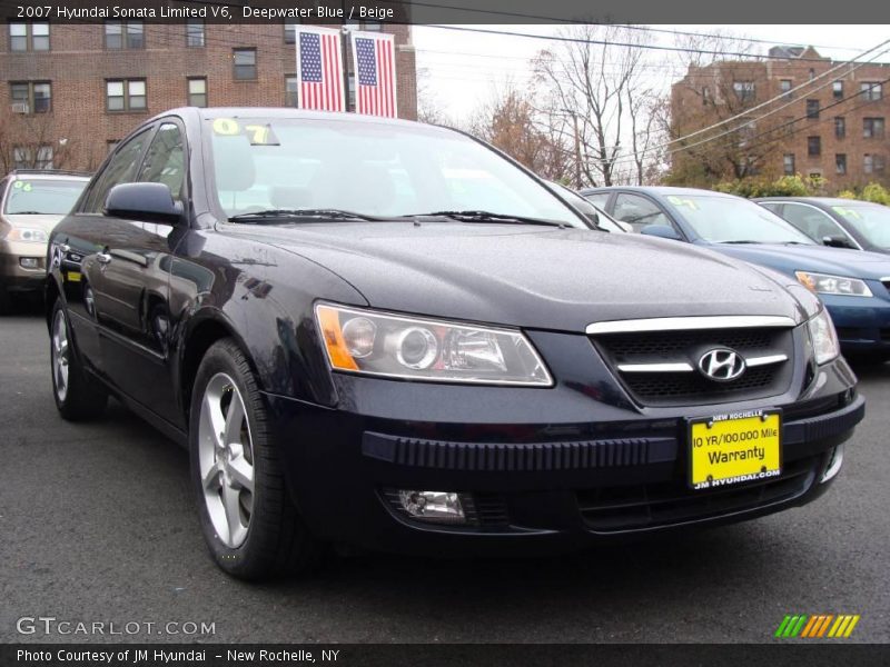 Deepwater Blue / Beige 2007 Hyundai Sonata Limited V6
