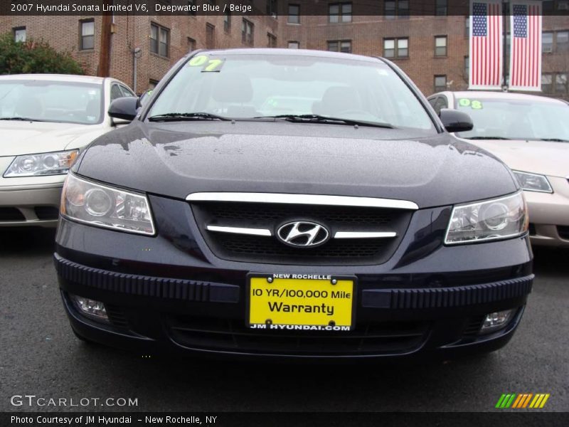 Deepwater Blue / Beige 2007 Hyundai Sonata Limited V6