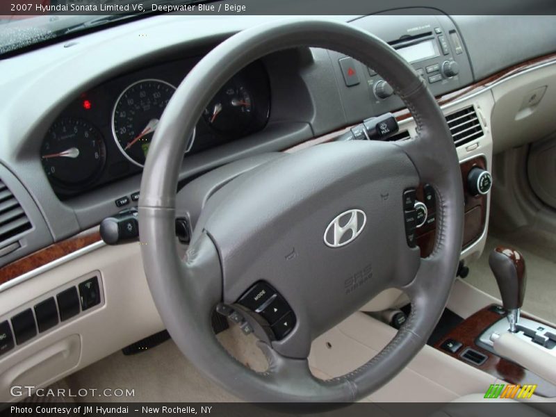 Deepwater Blue / Beige 2007 Hyundai Sonata Limited V6