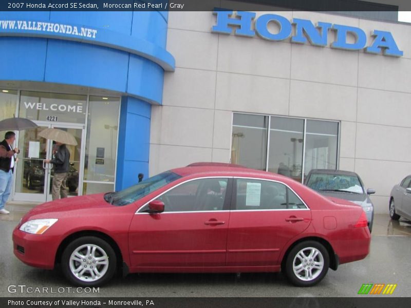 Moroccan Red Pearl / Gray 2007 Honda Accord SE Sedan