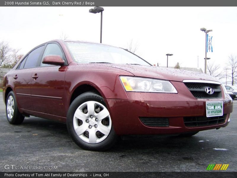 Dark Cherry Red / Beige 2008 Hyundai Sonata GLS