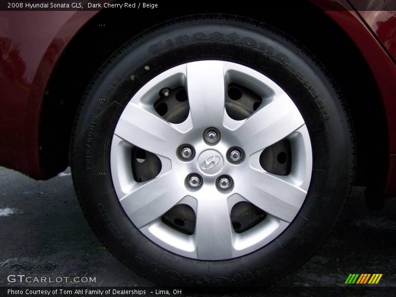 Dark Cherry Red / Beige 2008 Hyundai Sonata GLS