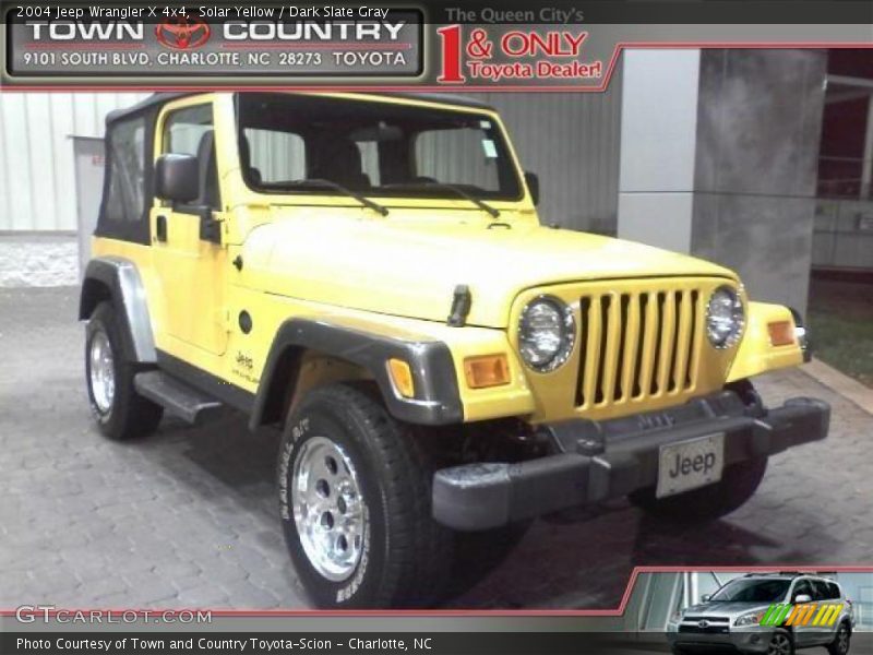 Solar Yellow / Dark Slate Gray 2004 Jeep Wrangler X 4x4