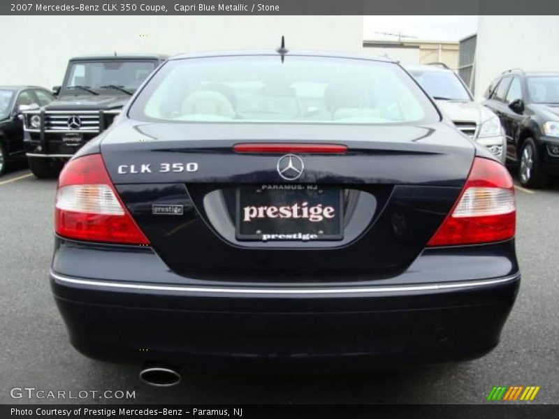 Capri Blue Metallic / Stone 2007 Mercedes-Benz CLK 350 Coupe