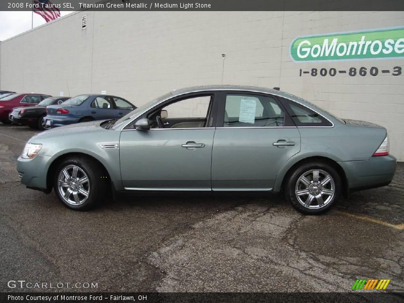 Titanium Green Metallic / Medium Light Stone 2008 Ford Taurus SEL