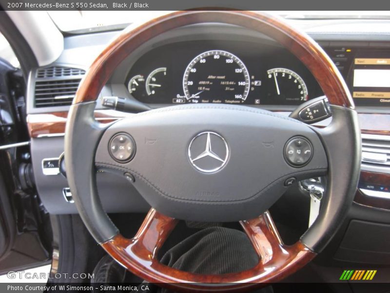 Black / Black 2007 Mercedes-Benz S 550 Sedan