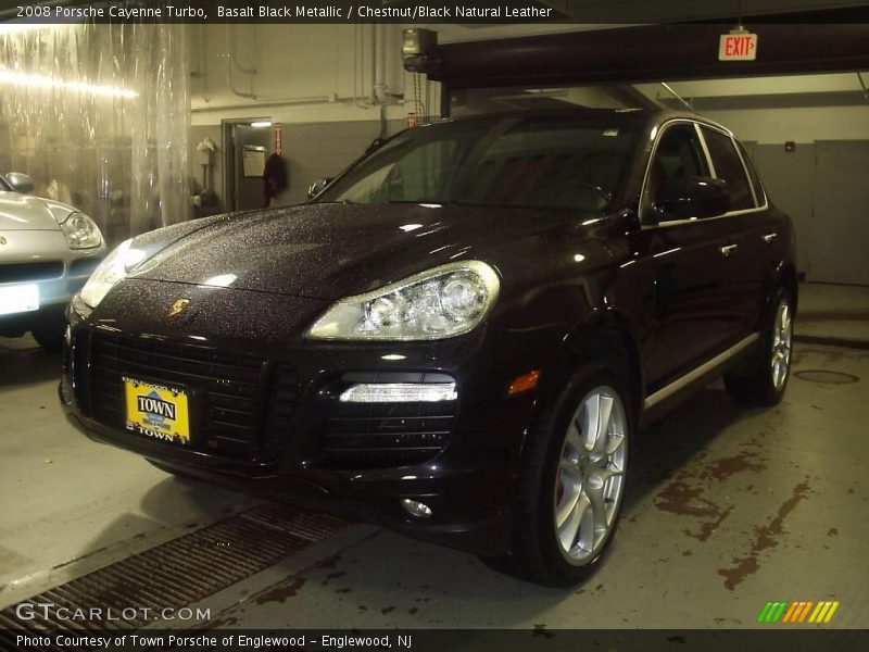 Basalt Black Metallic / Chestnut/Black Natural Leather 2008 Porsche Cayenne Turbo