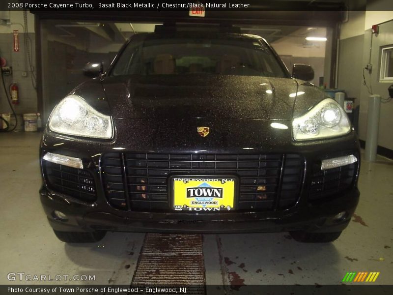 Basalt Black Metallic / Chestnut/Black Natural Leather 2008 Porsche Cayenne Turbo