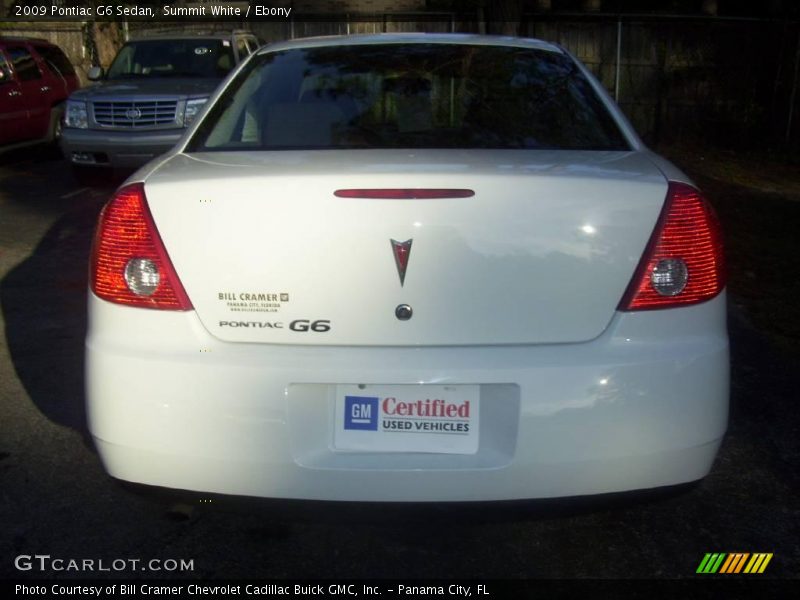 Summit White / Ebony 2009 Pontiac G6 Sedan