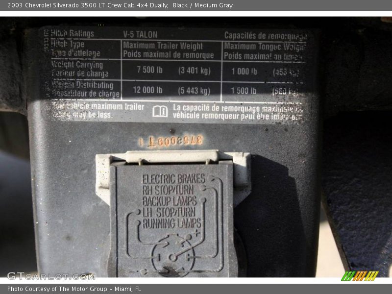 Black / Medium Gray 2003 Chevrolet Silverado 3500 LT Crew Cab 4x4 Dually