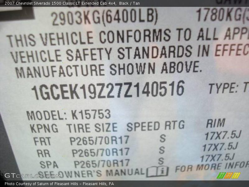 Black / Tan 2007 Chevrolet Silverado 1500 Classic LT Extended Cab 4x4