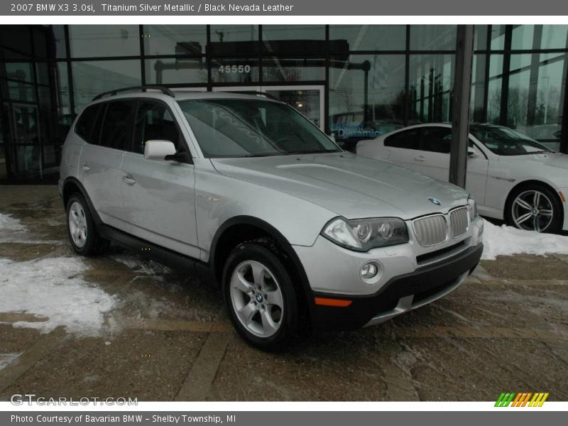 Titanium Silver Metallic / Black Nevada Leather 2007 BMW X3 3.0si