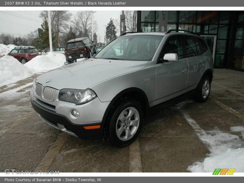 Titanium Silver Metallic / Black Nevada Leather 2007 BMW X3 3.0si