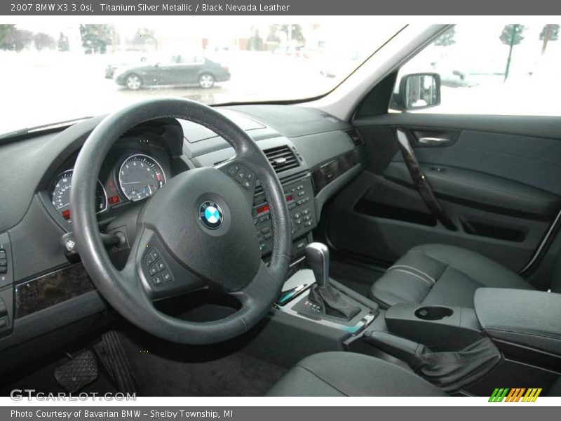 Titanium Silver Metallic / Black Nevada Leather 2007 BMW X3 3.0si