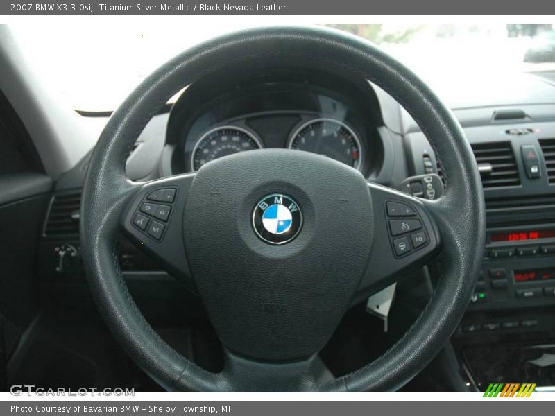 Titanium Silver Metallic / Black Nevada Leather 2007 BMW X3 3.0si
