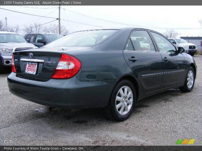 Aspen Green Pearl / Stone 2003 Toyota Camry XLE