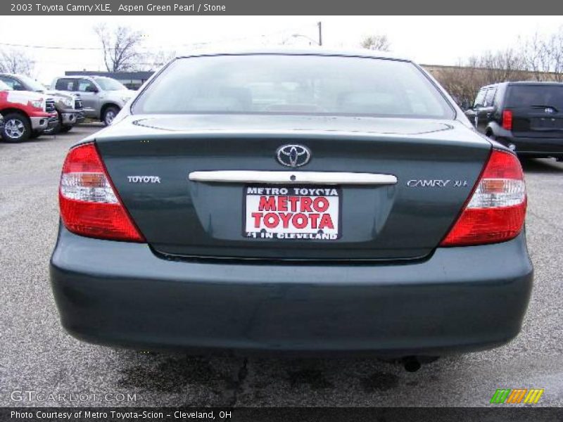 Aspen Green Pearl / Stone 2003 Toyota Camry XLE