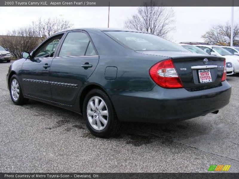Aspen Green Pearl / Stone 2003 Toyota Camry XLE