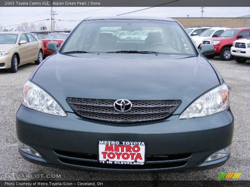 Aspen Green Pearl / Stone 2003 Toyota Camry XLE