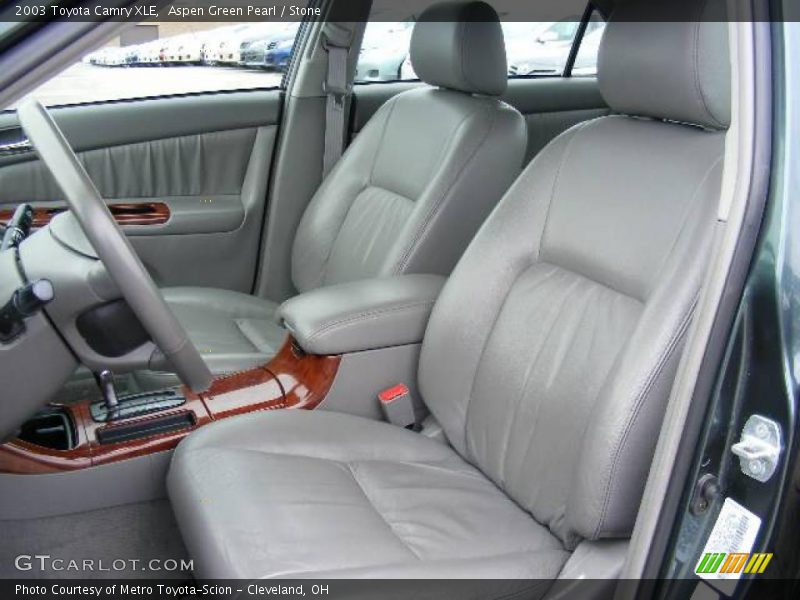 Aspen Green Pearl / Stone 2003 Toyota Camry XLE