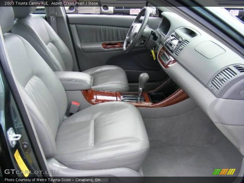 Aspen Green Pearl / Stone 2003 Toyota Camry XLE