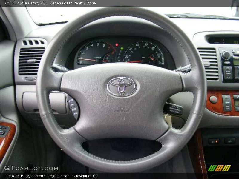 Aspen Green Pearl / Stone 2003 Toyota Camry XLE