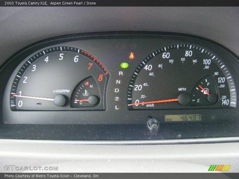 Aspen Green Pearl / Stone 2003 Toyota Camry XLE