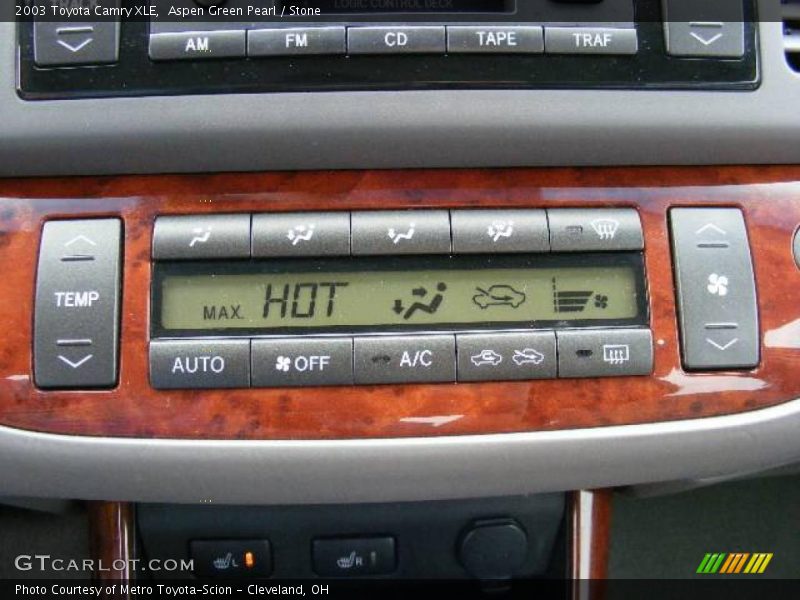 Aspen Green Pearl / Stone 2003 Toyota Camry XLE