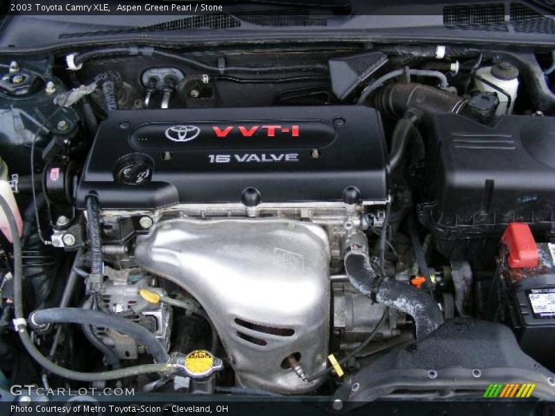 Aspen Green Pearl / Stone 2003 Toyota Camry XLE