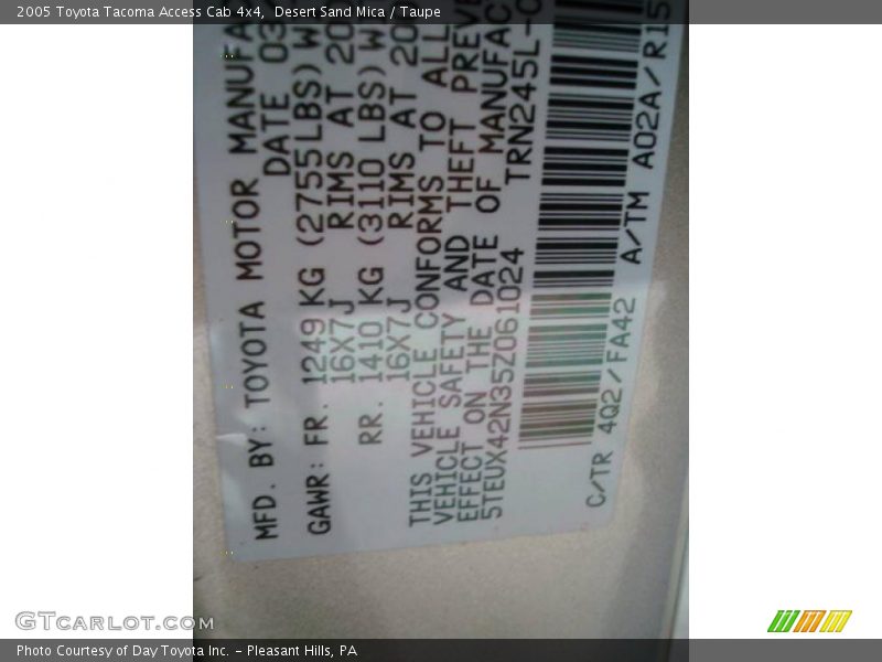 Desert Sand Mica / Taupe 2005 Toyota Tacoma Access Cab 4x4
