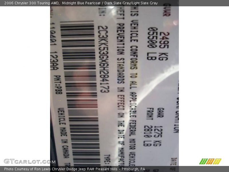 Midnight Blue Pearlcoat / Dark Slate Gray/Light Slate Gray 2006 Chrysler 300 Touring AWD