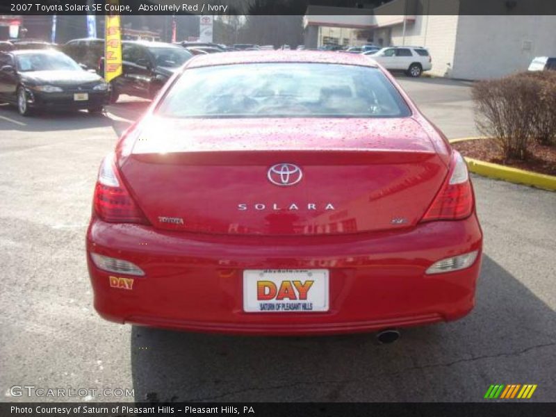 Absolutely Red / Ivory 2007 Toyota Solara SE Coupe