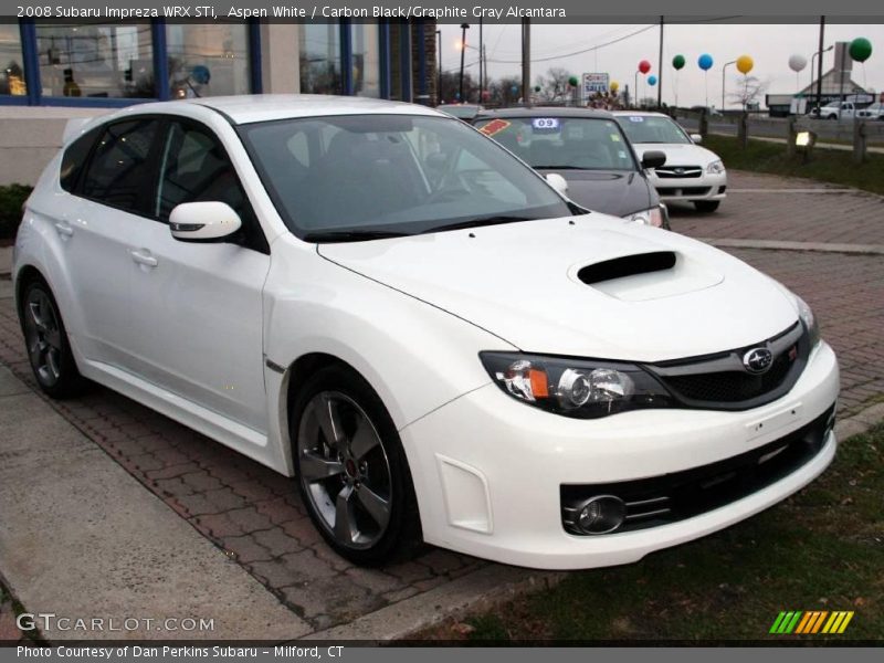 Aspen White / Carbon Black/Graphite Gray Alcantara 2008 Subaru Impreza WRX STi