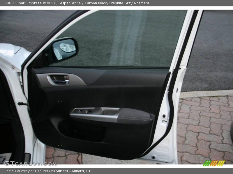 Aspen White / Carbon Black/Graphite Gray Alcantara 2008 Subaru Impreza WRX STi