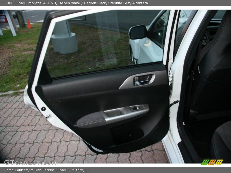Aspen White / Carbon Black/Graphite Gray Alcantara 2008 Subaru Impreza WRX STi