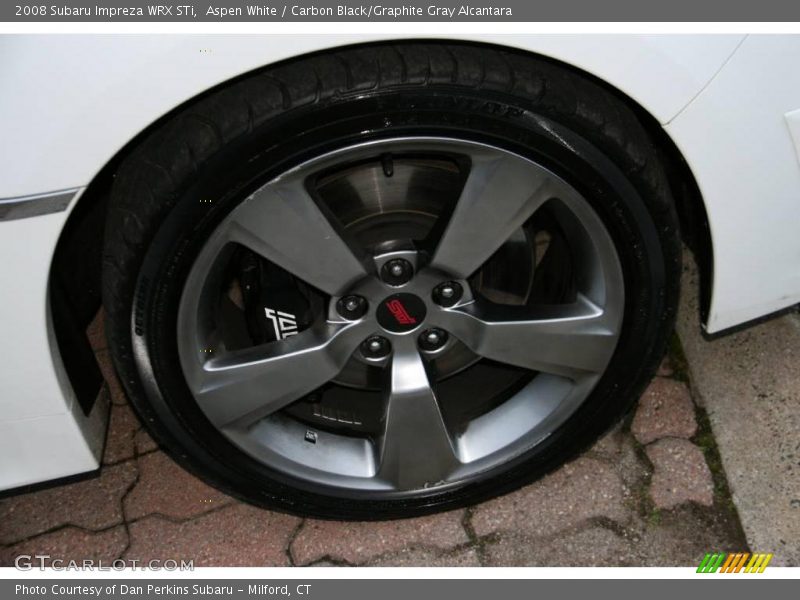 Aspen White / Carbon Black/Graphite Gray Alcantara 2008 Subaru Impreza WRX STi