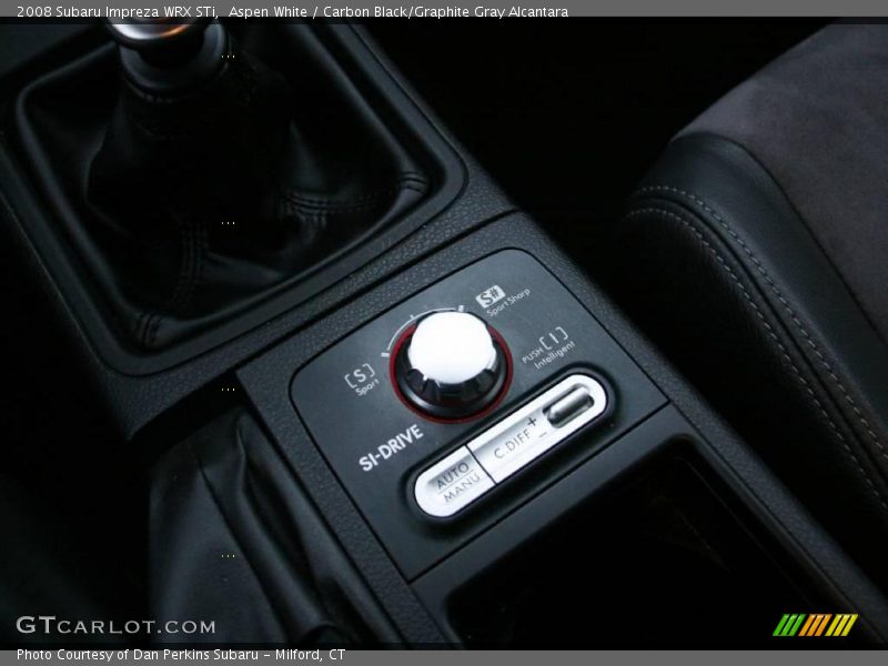 Aspen White / Carbon Black/Graphite Gray Alcantara 2008 Subaru Impreza WRX STi