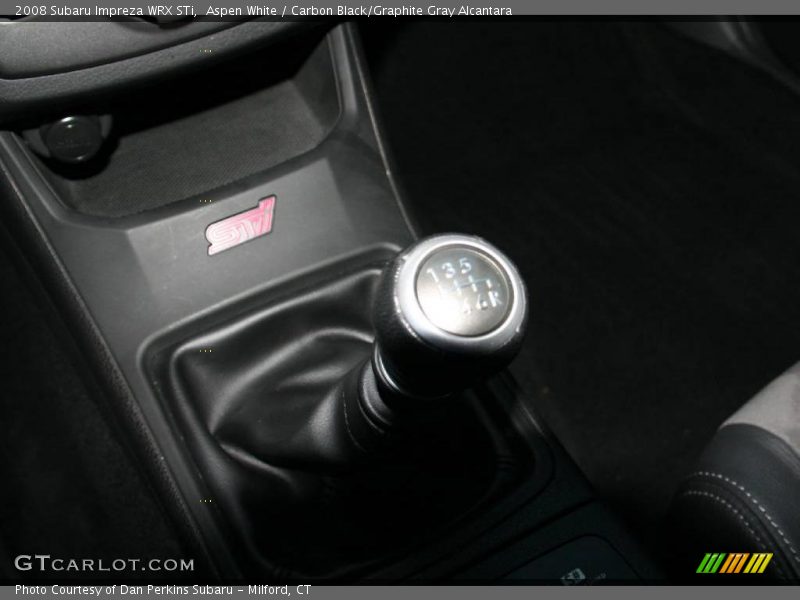 Aspen White / Carbon Black/Graphite Gray Alcantara 2008 Subaru Impreza WRX STi