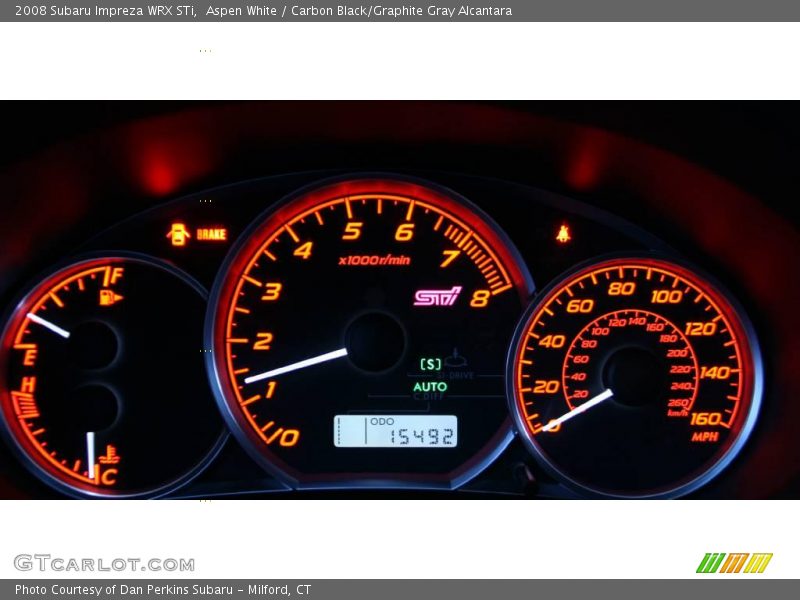 Aspen White / Carbon Black/Graphite Gray Alcantara 2008 Subaru Impreza WRX STi