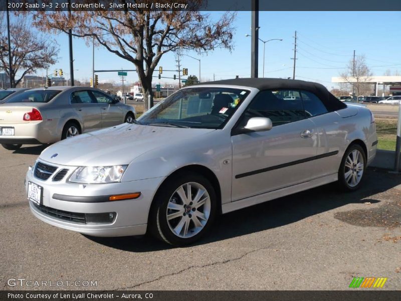 Silver Metallic / Black/Gray 2007 Saab 9-3 2.0T Convertible