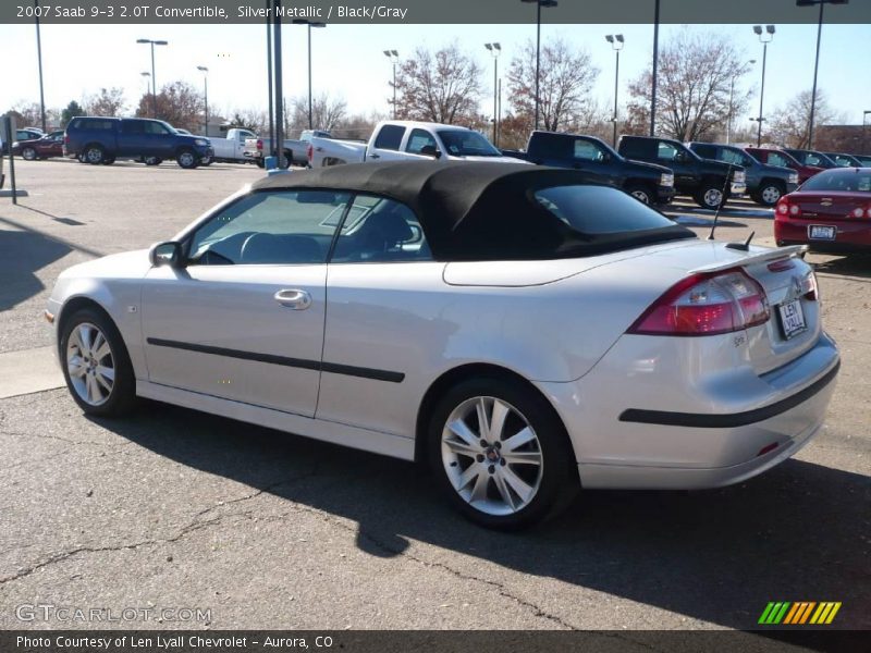Silver Metallic / Black/Gray 2007 Saab 9-3 2.0T Convertible
