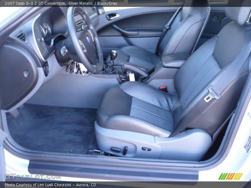 Silver Metallic / Black/Gray 2007 Saab 9-3 2.0T Convertible