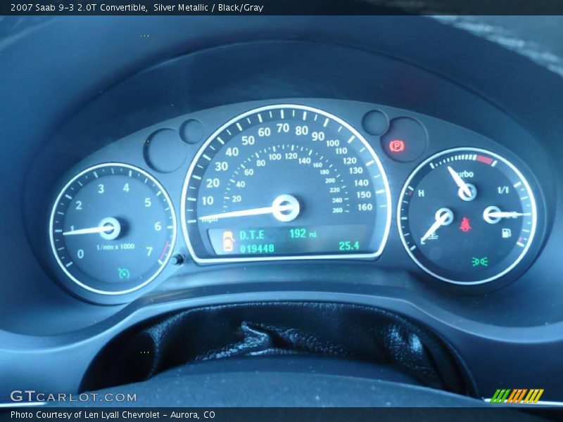Silver Metallic / Black/Gray 2007 Saab 9-3 2.0T Convertible
