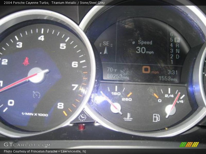 Titanium Metallic / Stone/Steel Grey 2004 Porsche Cayenne Turbo