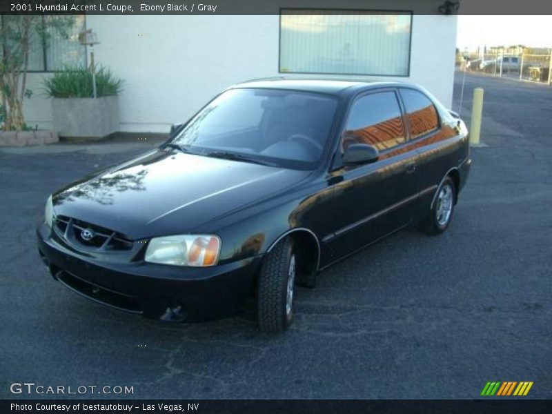 Ebony Black / Gray 2001 Hyundai Accent L Coupe